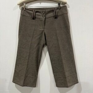 Final Touch Women's Brown Plaid gaucho  culottes with cuffs Size S